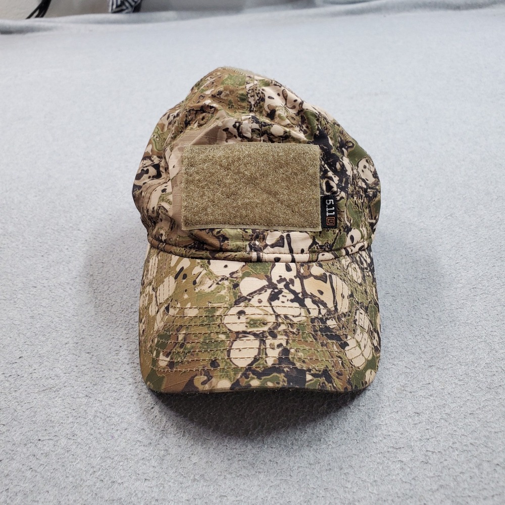511 Tactical Men Baseball Cap ONE SIZE Brown Curved Hook & Loop Logo Strapback